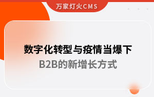 數(shù)字化轉(zhuǎn)型與疫情當(dāng)爆下，B2B的新增長方式｜萬家推云平臺